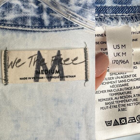 We The Free Free People Hannah Acid Washed Mini Denim Dress Size M, bohemian - Picture 9 of 10